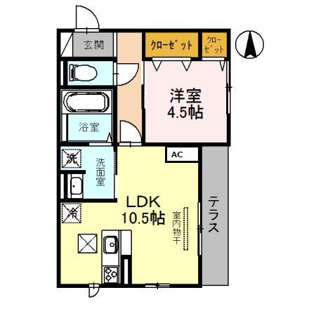 アクシア西宮北口(1LDK/1階)の間取り写真