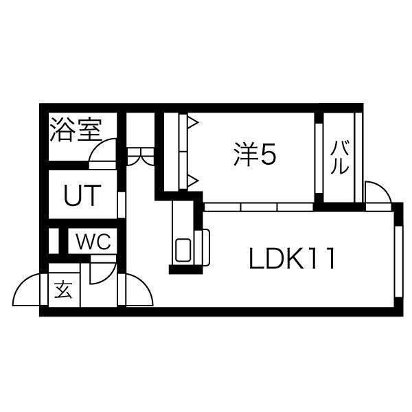 モルティーニ南郷(1LDK/2階)の間取り写真
