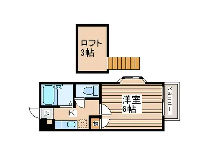 ロフティ将監(1K/1階)の間取り写真