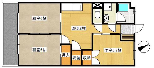 橋本マンション(3DK/3階)の間取り写真