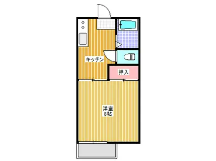 深山ハイツ(1K/2階)の間取り写真