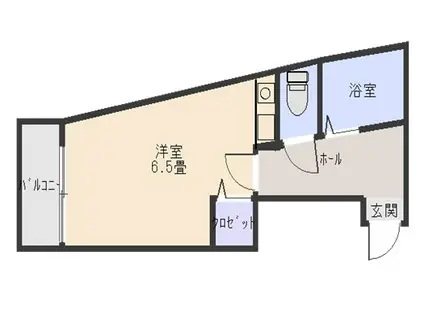 タルミフラットII(ワンルーム/1階)の間取り写真