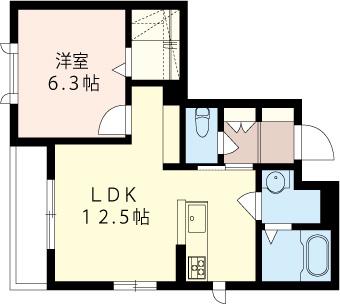 GRAN CARRERA(1LDK/2階)の間取り写真