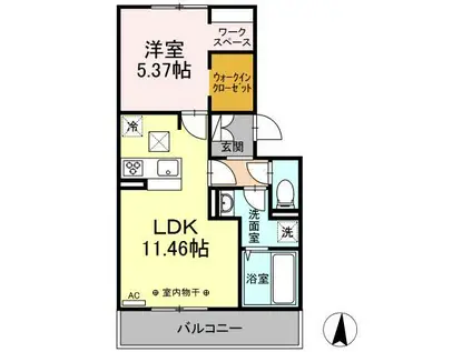 ISHIKAWA HILLS IX(1LDK/1階)の間取り写真