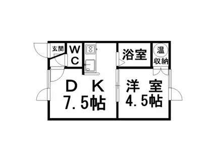 アーバンエコー(1DK/1階)の間取り写真