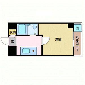 アセンティアビワコ(1K/3階)の間取り写真