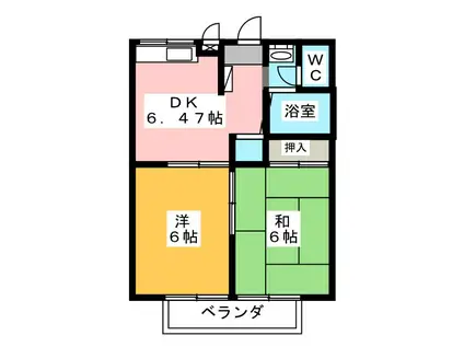 エステートピア八反田(2DK/2階)の間取り写真