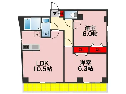 RIFMIC SORGE リフミックソルジェ(2LDK/3階)の間取り写真
