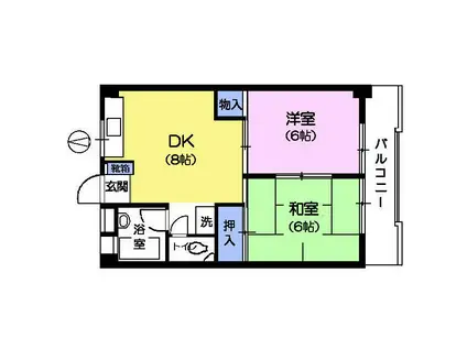 第2長谷川マンション(2DK/3階)の間取り写真
