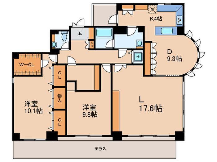 レジデンス等々力(2LDK/1階)の間取り写真