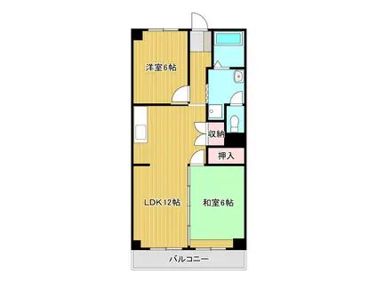 第2山田ビル(2LDK/2階)の間取り写真