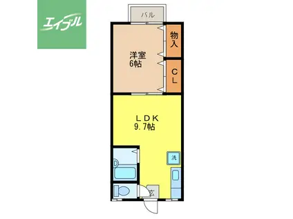 コーポレピュート高尾(1LDK/2階)の間取り写真