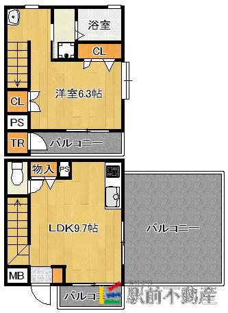 ラ・ネージュ(1LDK/2階)の間取り写真