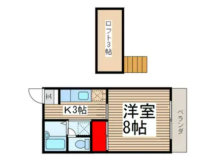 ベノーネ入曽(1K/2階)の間取り写真