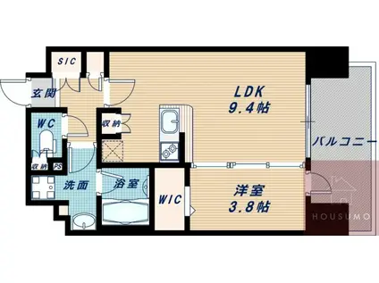 アーバネックス江坂広芝(1LDK/9階)の間取り写真