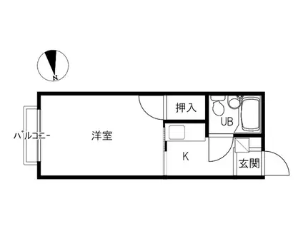 ユートピア憩(1K/1階)の間取り写真