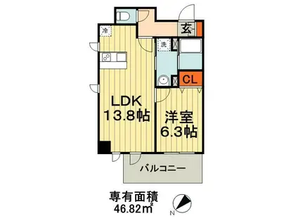 千葉ポートイースト(1LDK/7階)の間取り写真