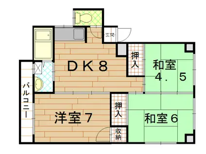 村田ビル(3DK/4階)の間取り写真