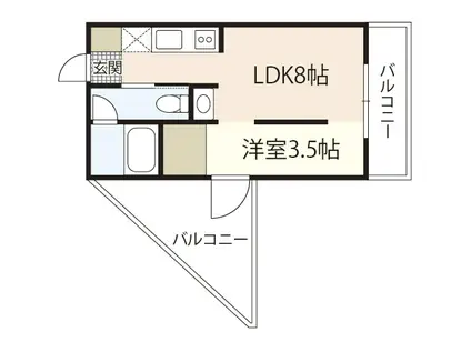 MS LEA USHITAHIGASHI(1K/3階)の間取り写真