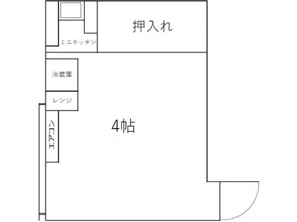 山崎荘(ワンルーム/2階)の間取り写真