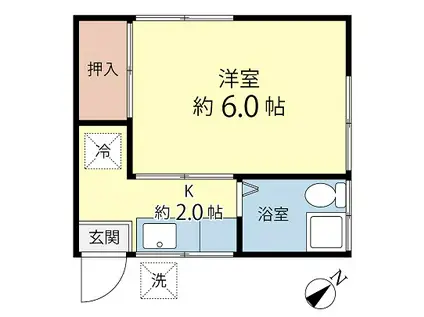 コーポ辻(1K/1階)の間取り写真