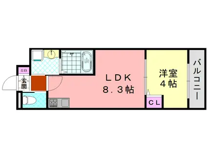 H-MAISON平野イーストV(1LDK/1階)の間取り写真