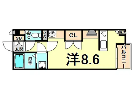 レオネクスト久々知III(ワンルーム/2階)の間取り写真