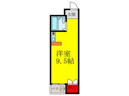 ゼクシブ池田綾羽(ワンルーム/3階)の間取り写真