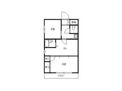 サンシティ吉成(2DK/8階)の間取り写真