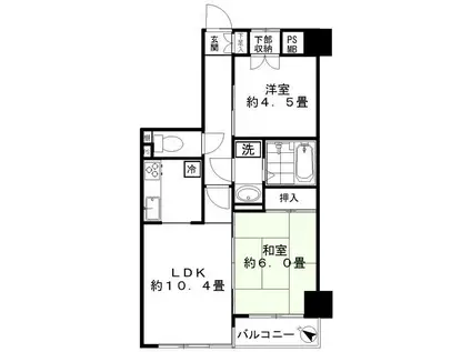 ロイヤルプラザ浅草(2LDK/8階)の間取り写真