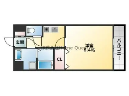 メルディアキューブやえのさと(1K/5階)の間取り写真