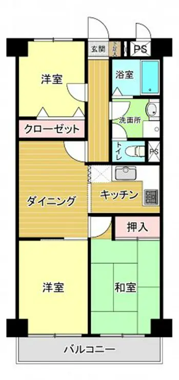 ライオンズマンション長津田第2 3階階 間取り