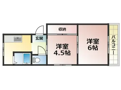 進和マンション(2K/3階)の間取り写真