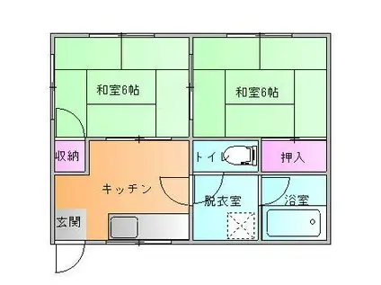 いずみハウス(2DK/2階)の間取り写真