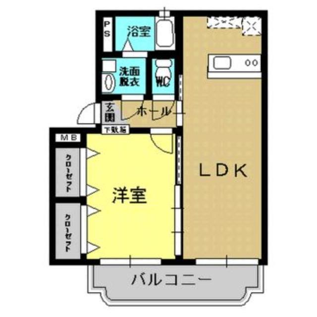 ユーミーハーバービュー(1LDK/1階)の間取り写真