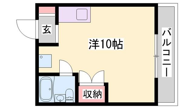 ハイツソレイユ(1K/4階)の間取り写真