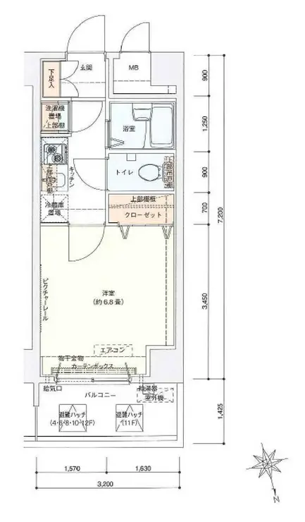 ドルチェ板橋区役所前 6階階 間取り