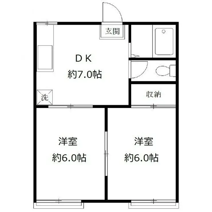 サンライズコーポ 2階階 間取り