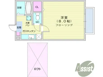 サンヒルズみずほ台(1K/1階)の間取り写真