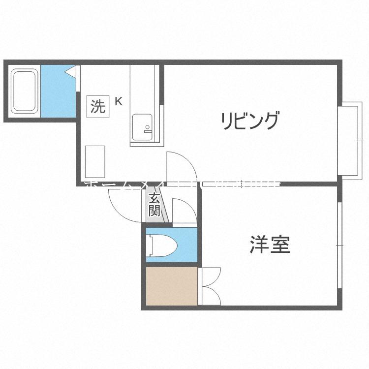 クリスタル参番館(1LDK/1階)の間取り写真
