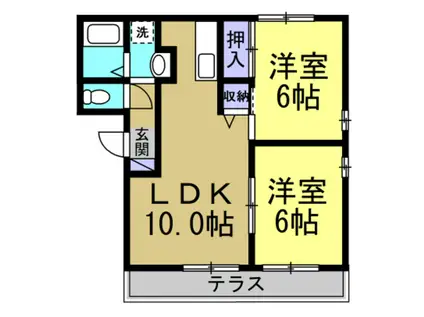 エスペランサI(2LDK/1階)の間取り写真