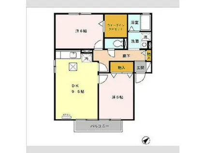 CARTIER(2DK/1階)の間取り写真