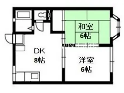 メゾン・ド・ルミネ(2DK/1階)の間取り写真