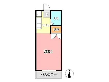 マイ・ディアライフ浜(ワンルーム/2階)の間取り写真