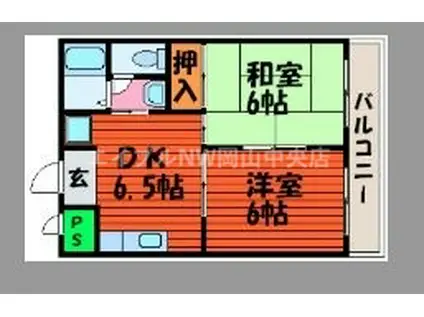 グランドステータスティエラ(2DK/4階)の間取り写真