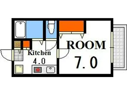 メゾンモナミ(1K/1階)の間取り写真