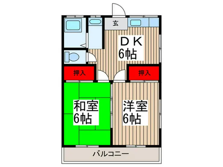 野島ハイツ 2階階 間取り