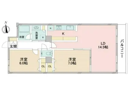 SAVOIR EBIS(2LDK/2階)の間取り写真