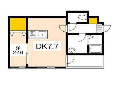セブンプロート五日市リバーサイドII(1DK/1階)の間取り写真