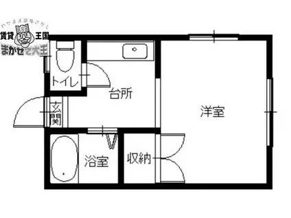 グリーンアパート くすのき(1K/1階)の間取り写真